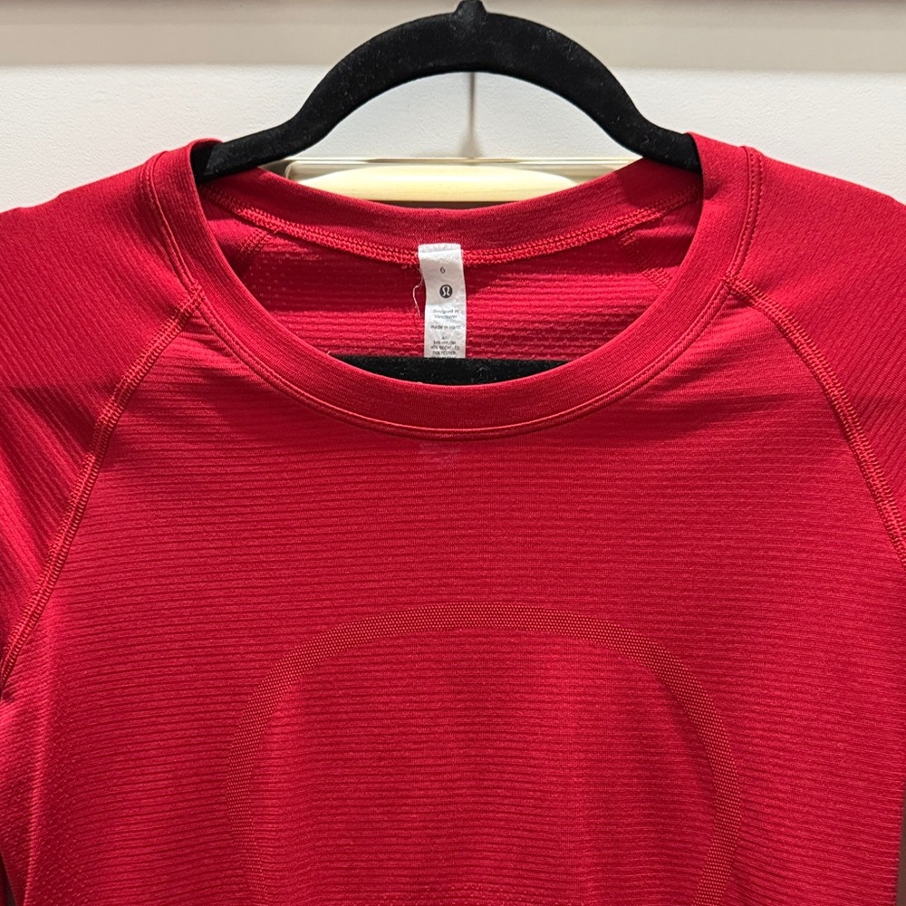 lululemon athletica Vibrant Red Long Sleeve Tee - Picture 3 of 4